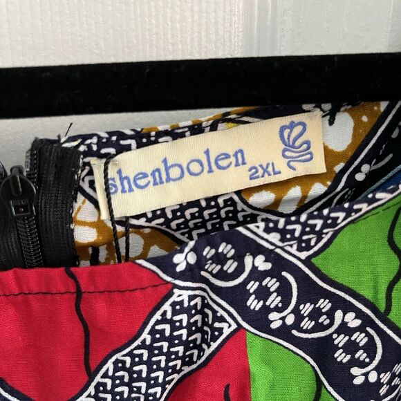 Shenbolen Top Womens Size 2XL Maxi Flared Long Shirt African Print Ankara NWT - Picture 4 of 10